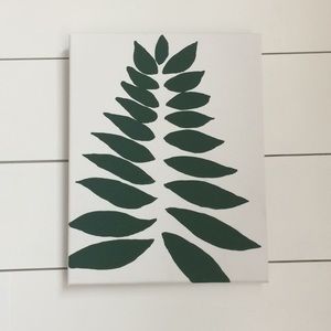 Hand painted greenery canvas wall art!